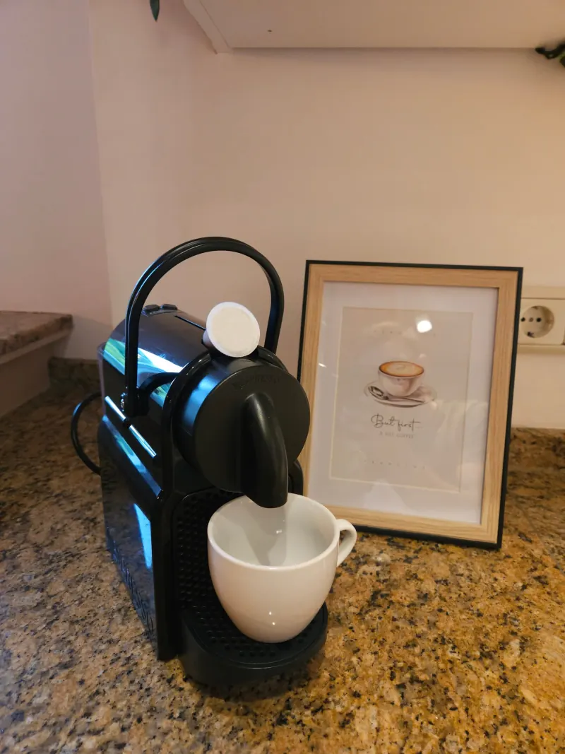 Ferienwohnung Zwieselblick: Küche mit Nespresso-Maschine